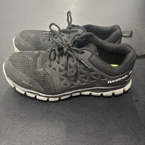 Reebok Men's Sublite Cushion Alloy Toe Work Sneaker Black Size 7W Womens 9W‎